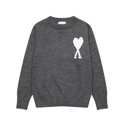 Maglione Donna in Maglia Motivo Cuore Regular Fit