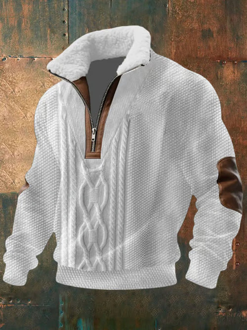 Maglione Uomo Zip con Collo Alto Imbottito Pelliccia - Brentozzi