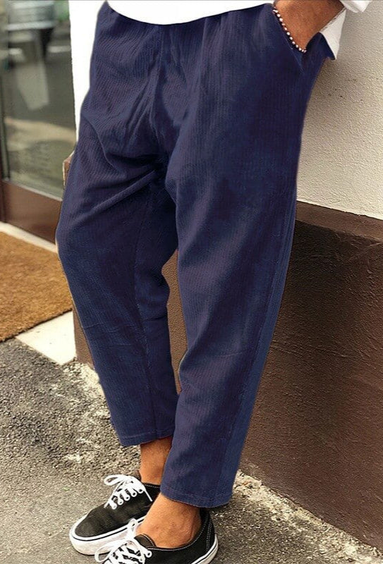 Pantaloni Uomo con Elastico Vita Lunghezza Caviglia