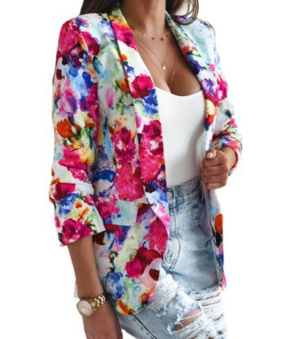 Blazer Donna Fantasia Floreale Linea Elegante