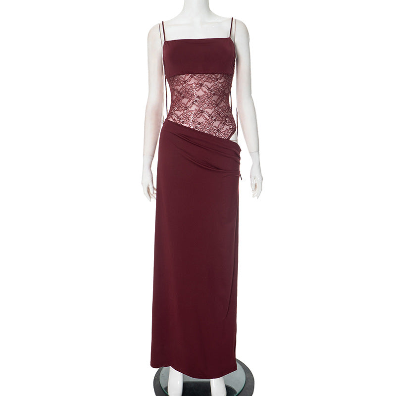 Abito Maxi Donna Scollo con Inserto Vestibilità Lunga