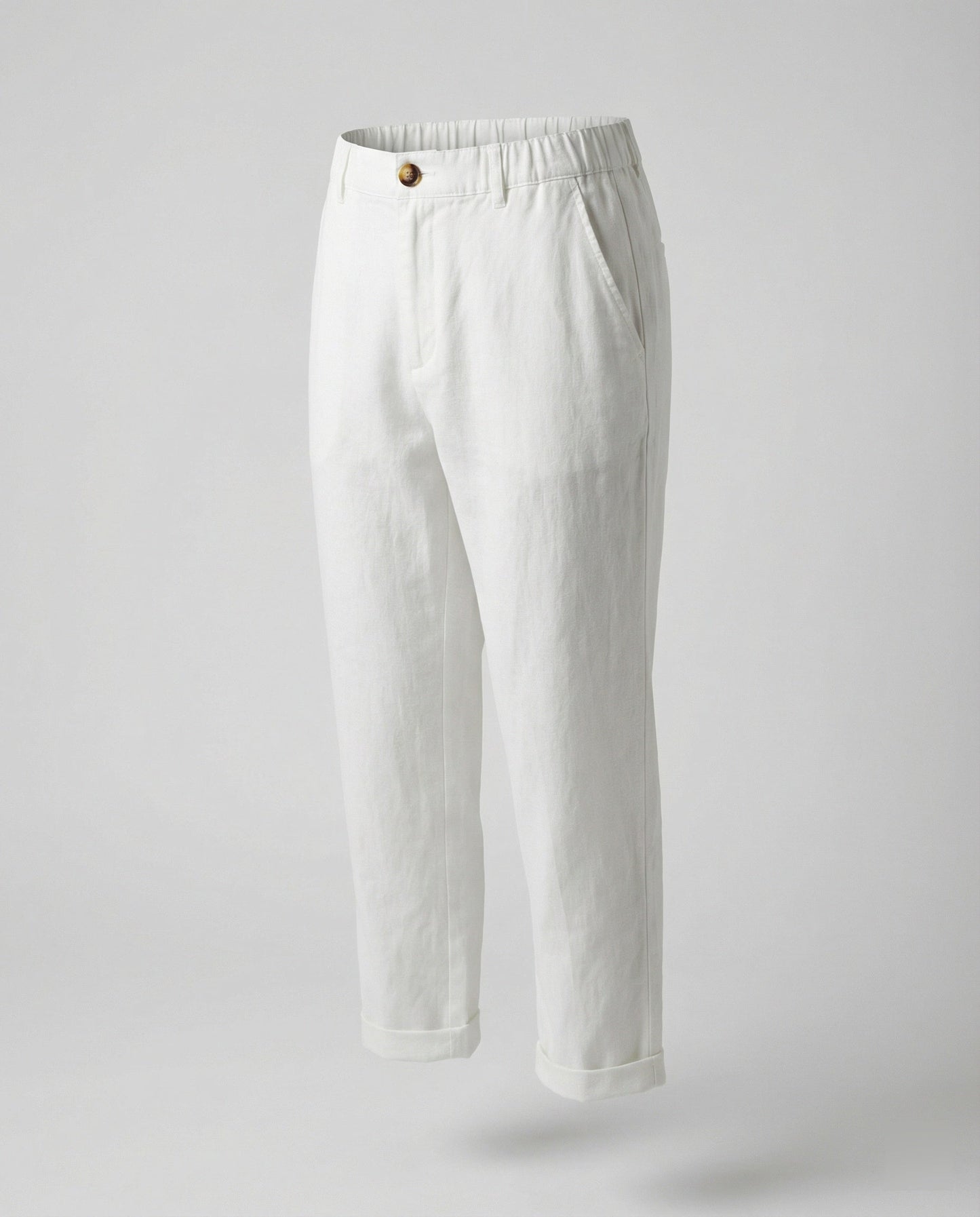 Pantaloni Chino Donna Comodi Orlo Risvoltato