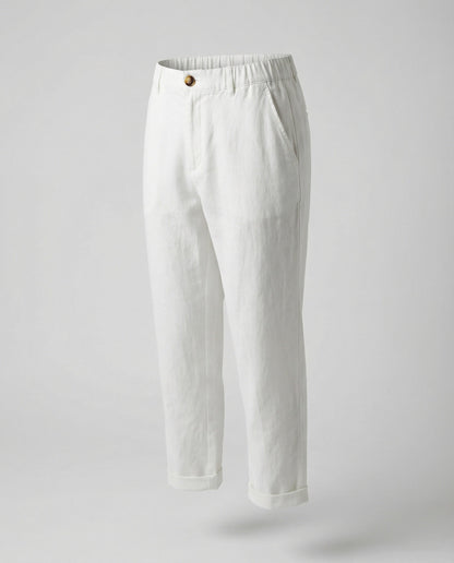 Pantaloni Chino Donna Comodi Orlo Risvoltato