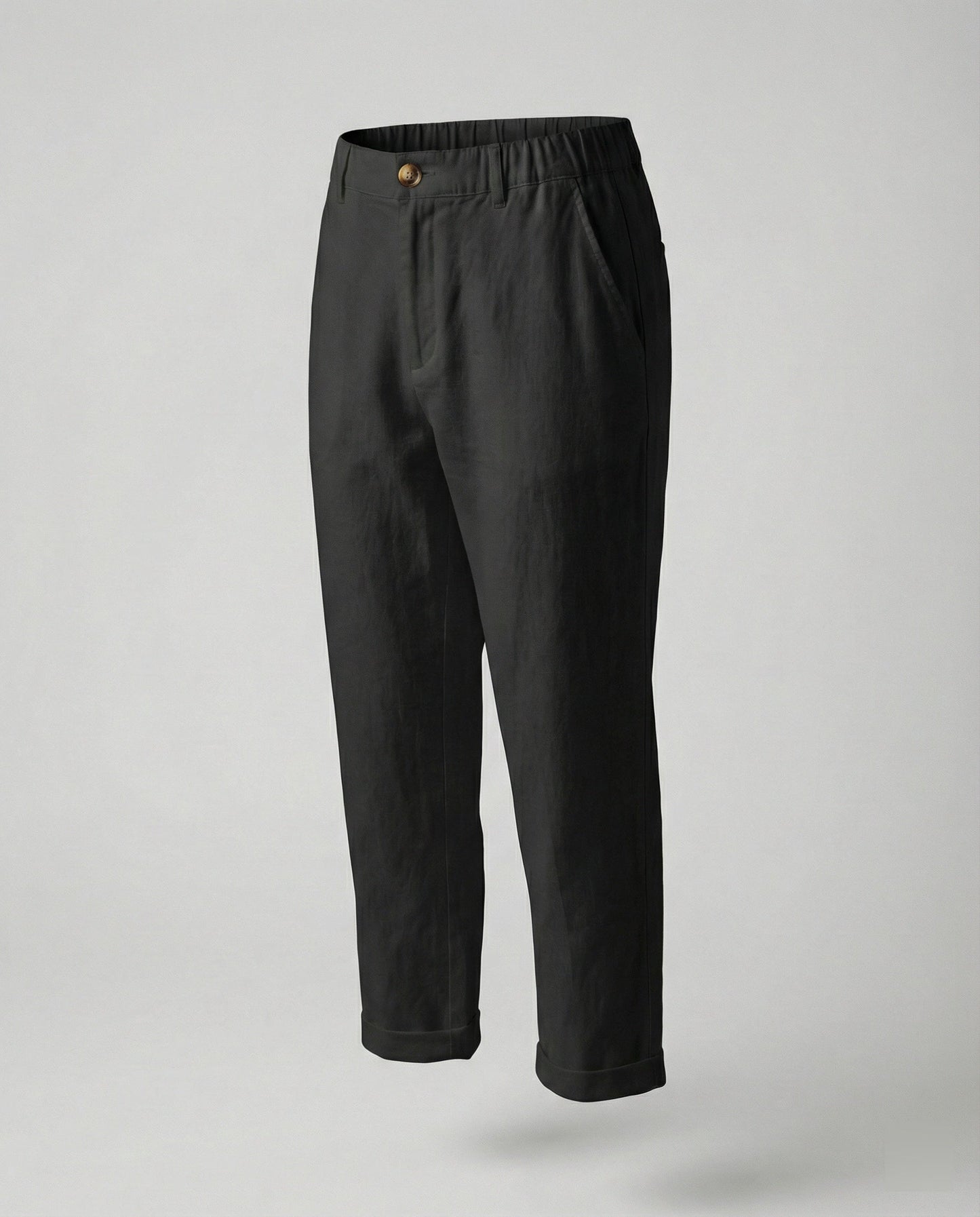 Pantaloni Chino Donna Comodi Orlo Risvoltato