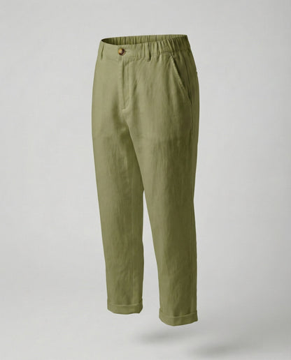 Pantaloni Chino Donna Comodi Orlo Risvoltato