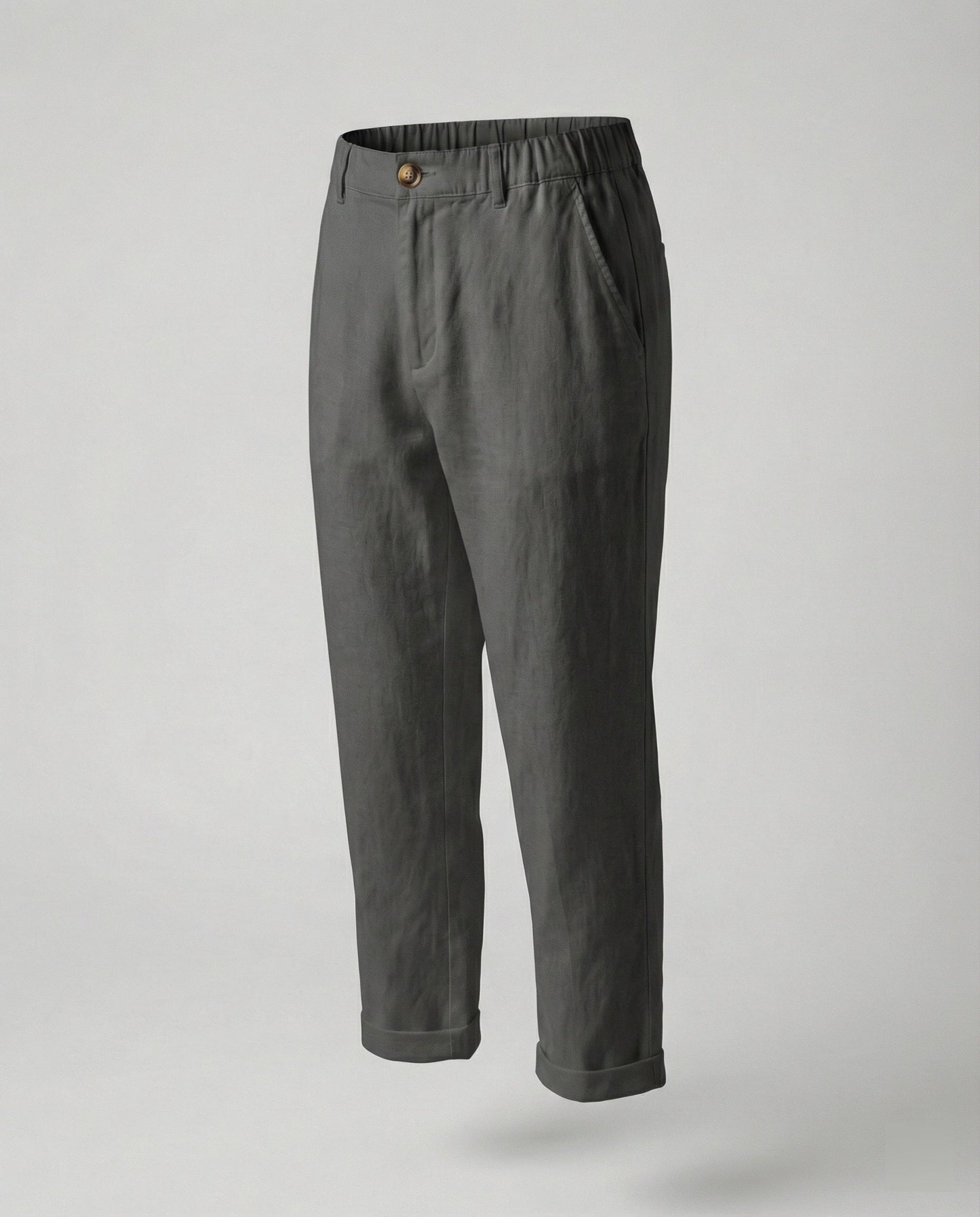 Pantaloni Chino Donna Comodi Orlo Risvoltato