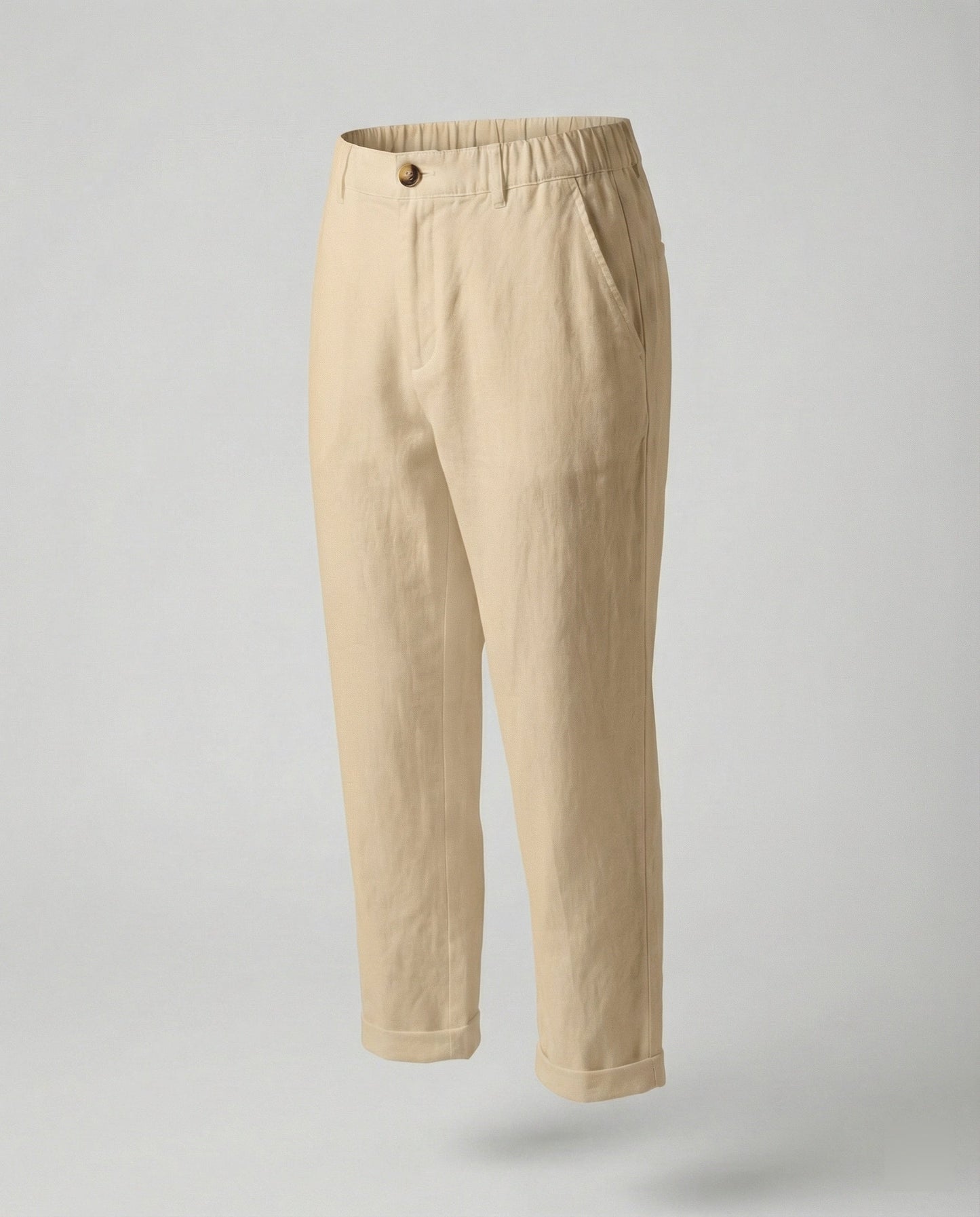 Pantaloni Chino Donna Comodi Orlo Risvoltato