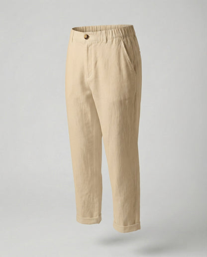 Pantaloni Chino Donna Comodi Orlo Risvoltato