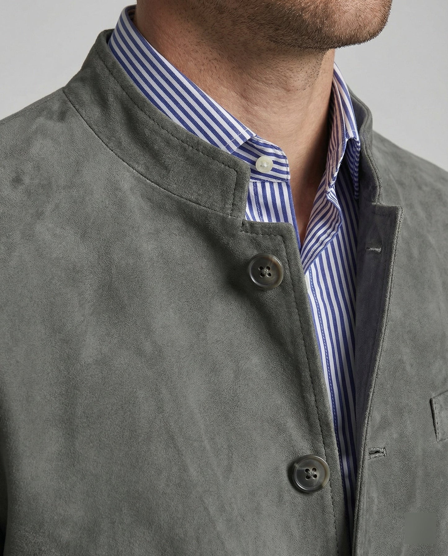 Giacca Uomo in Pelle Scamosciata Stile Moderno