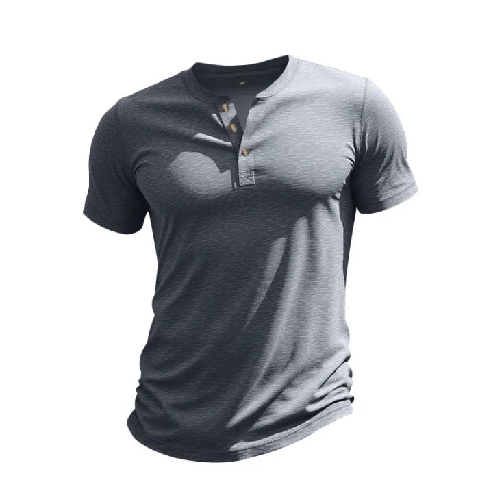 Maglia Uomo Manica Corta con Bottoni al Collo