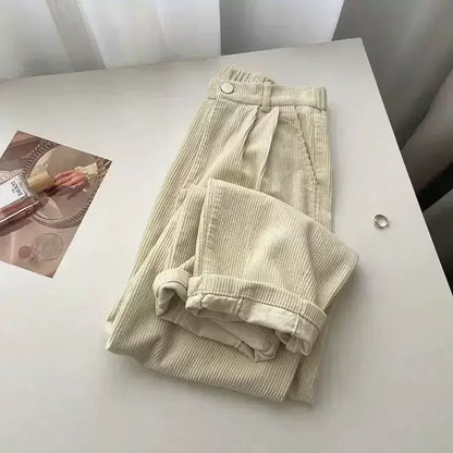 Pantaloni Donna in Corduroy con Fodera Termica Vita Elastica