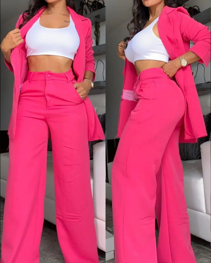 Completo Donna Blazer Oversize e Pantaloni con Vita Elasticizzata
