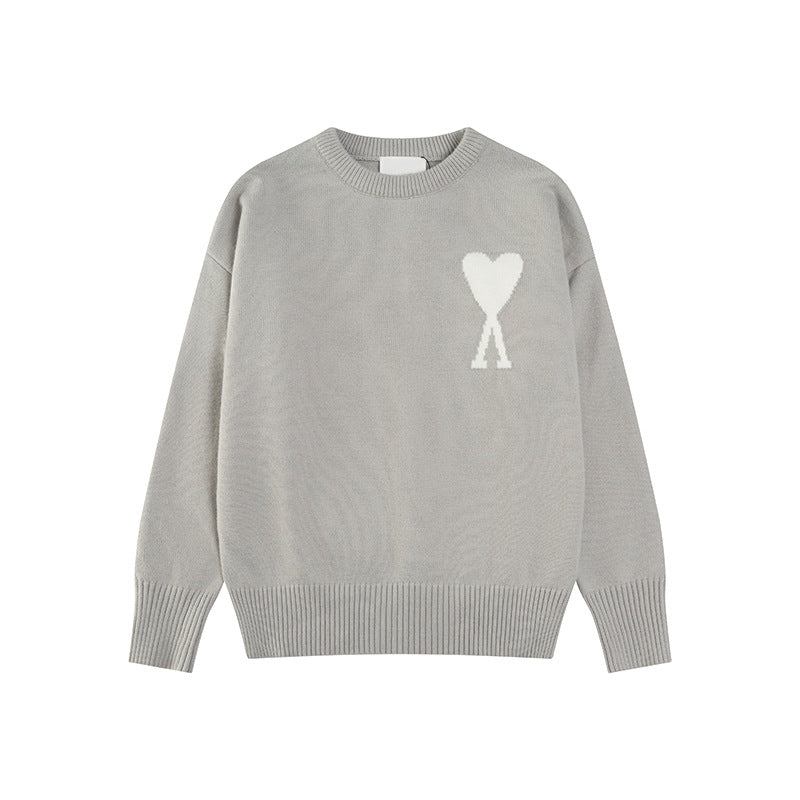 Maglione Donna in Maglia Motivo Cuore Regular Fit
