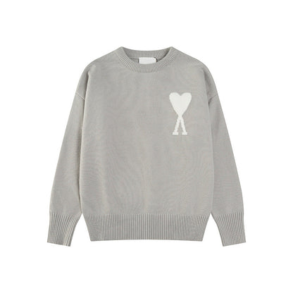 Maglione Donna in Maglia Motivo Cuore Regular Fit