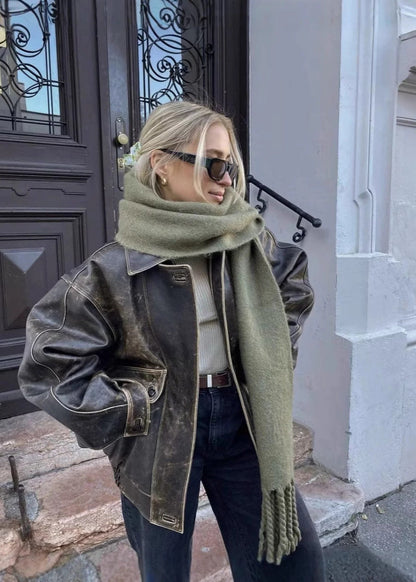 Giacca Donna Casual Tessuto Effetto Lavato - Brentozzi