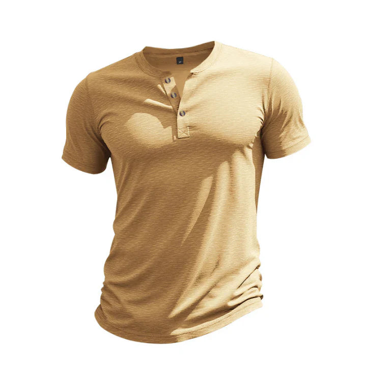 Maglia Uomo Manica Corta con Bottoni al Collo