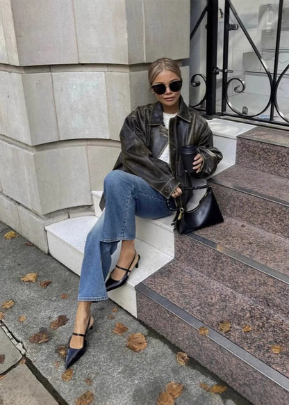 Giacca Donna Casual Tessuto Effetto Lavato