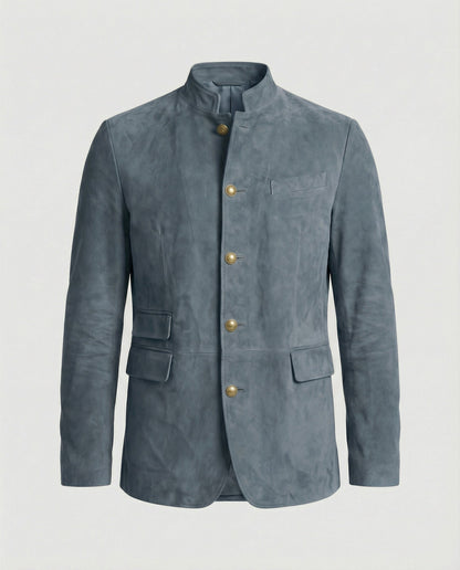Giacca Uomo in Pelle Scamosciata Stile Moderno