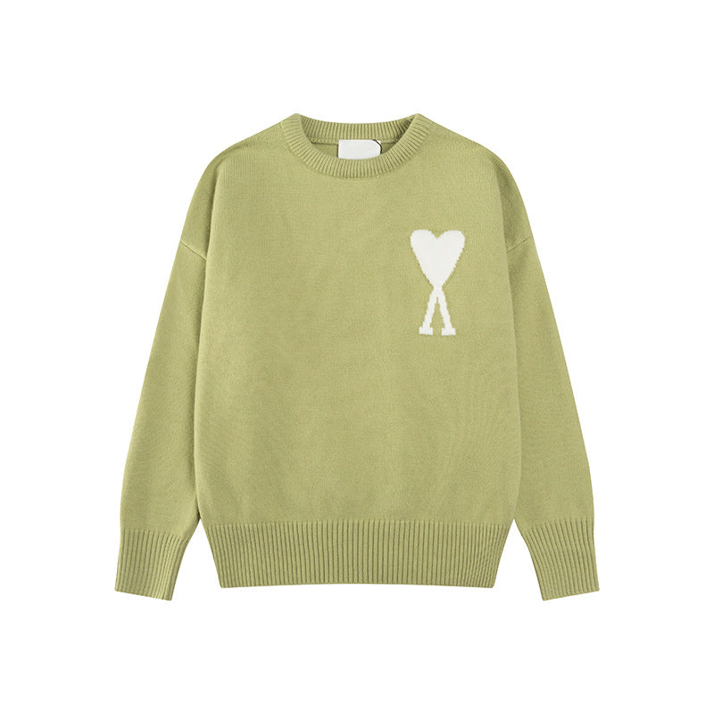 Maglione Donna in Maglia Motivo Cuore Regular Fit