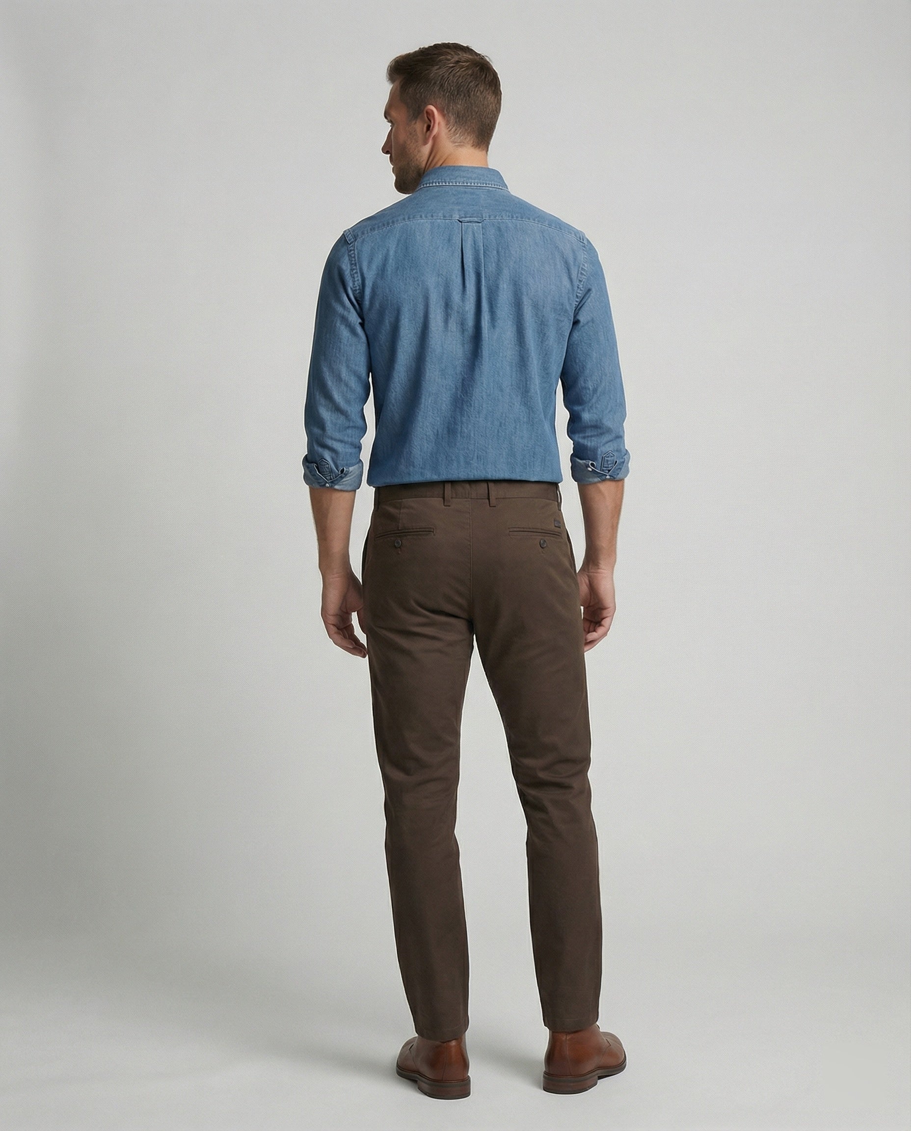 Camicia Uomo Denim Manica Lunga Collo Kent - Brentozzi
