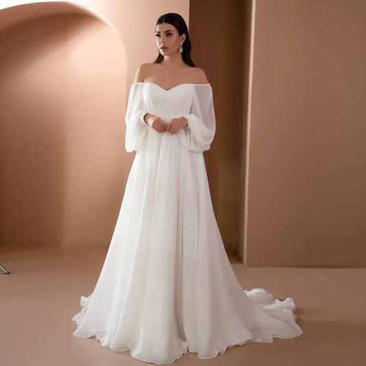 Abito Maxi Donna con Scollo Carmen per Ospiti di Matrimonio - Brentozzi