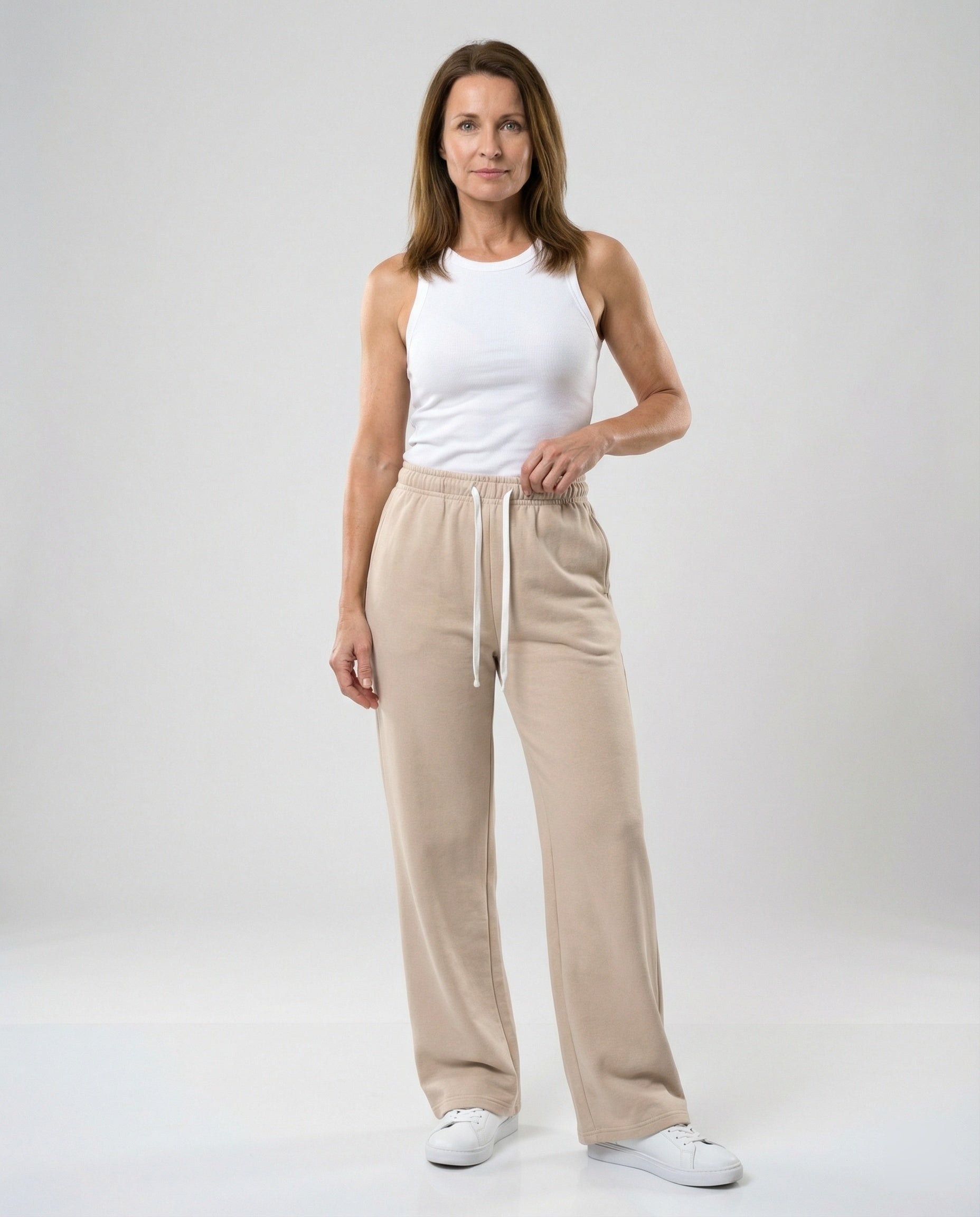 Pantaloni Donna Comodi Ampia Gamba Casual - Brentozzi