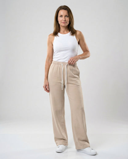 Pantaloni Donna Comodi Ampia Gamba Casual - Brentozzi