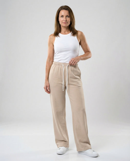 Pantaloni Donna Comodi Ampia Gamba Casual - Brentozzi