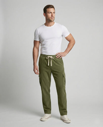 Pantaloni Cargo Uomo con Vita Elastica