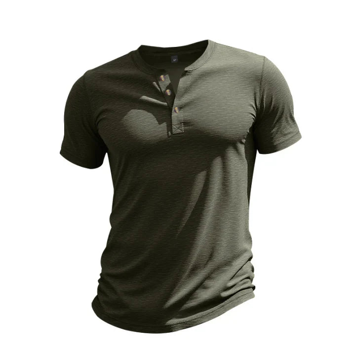 Maglia Uomo Manica Corta con Bottoni al Collo
