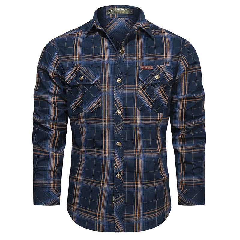 Camicia Uomo Manica Lunga Tessuto a Righe Slim Fit - Brentozzi
