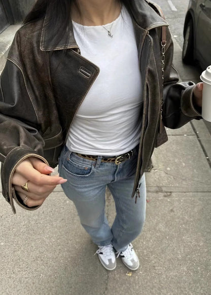 Giacca Donna Casual Tessuto Effetto Lavato