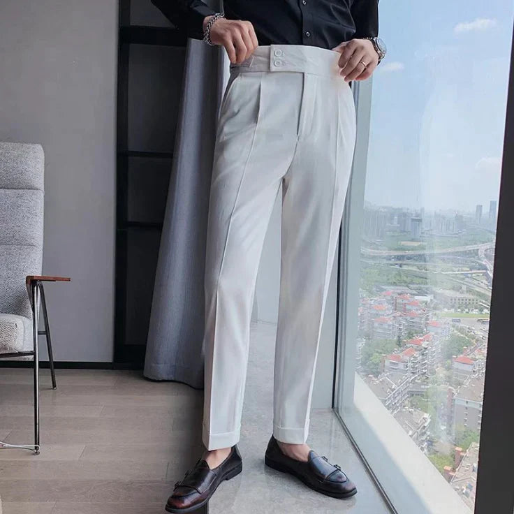 Pantaloni Uomo Vita Alta Taglio Comodo