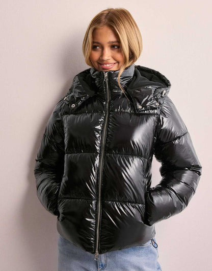 Giacca Piumino Donna Imbottita Calda con Cappuccio