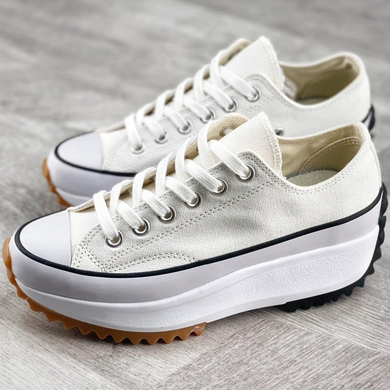 Sneakers Donna Platform Tela Suola Spessa Bassa