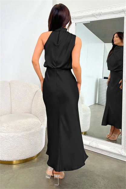 Abito Donna Scollo Halter Taglio A-Linea