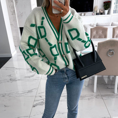 Cardigan Donna in Maglia Scollo a V Casual
