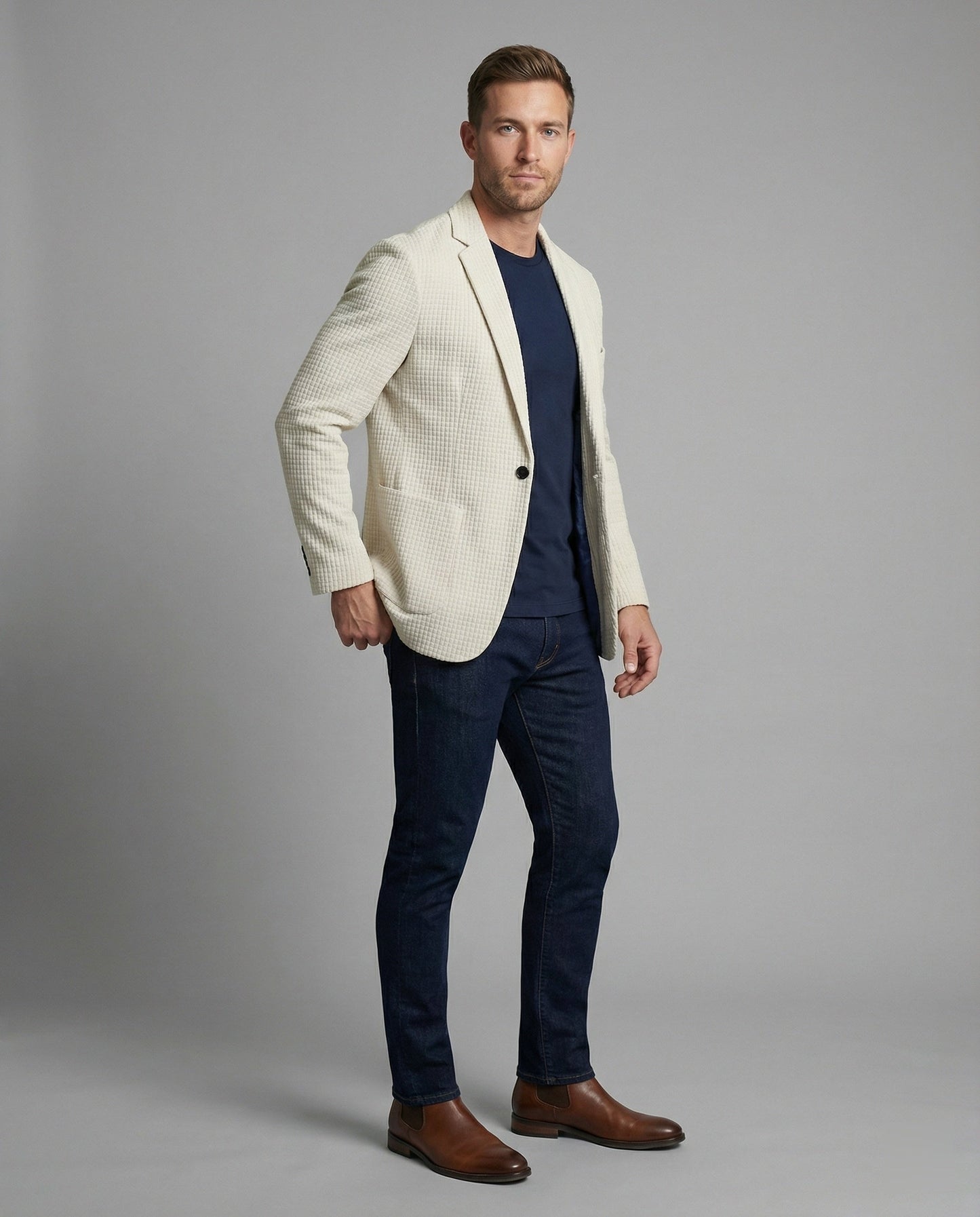 Blazer Uomo Quadrettato Taglio Moderno