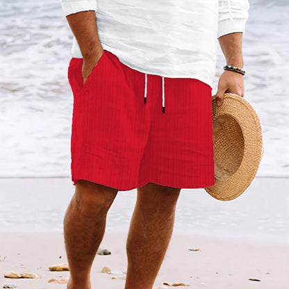 Pantaloncini Spiaggia Uomo Cotone Corda Elastico Vestibilità Ampia
