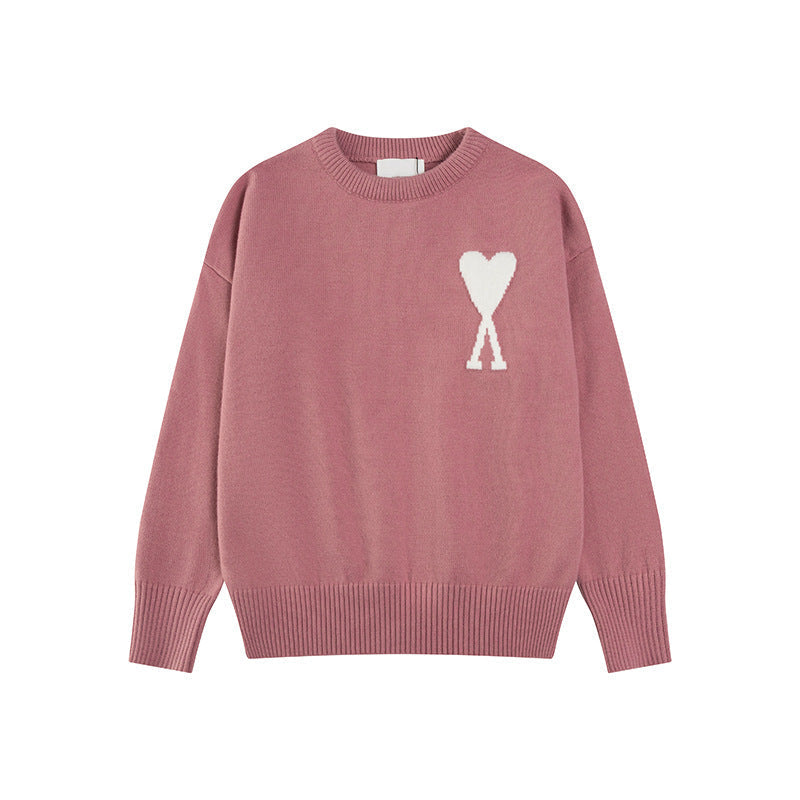 Maglione Donna in Maglia Motivo Cuore Regular Fit