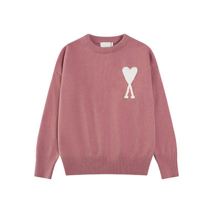 Maglione Donna in Maglia Motivo Cuore Regular Fit
