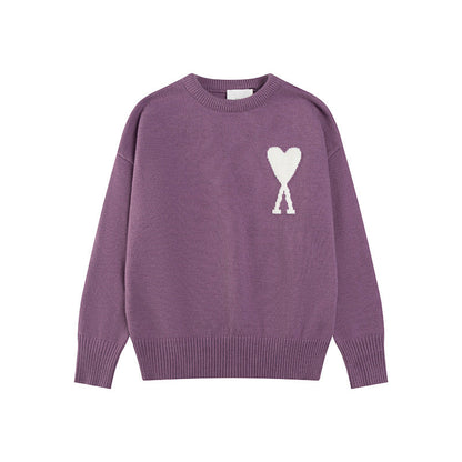 Maglione Donna in Maglia Motivo Cuore Regular Fit