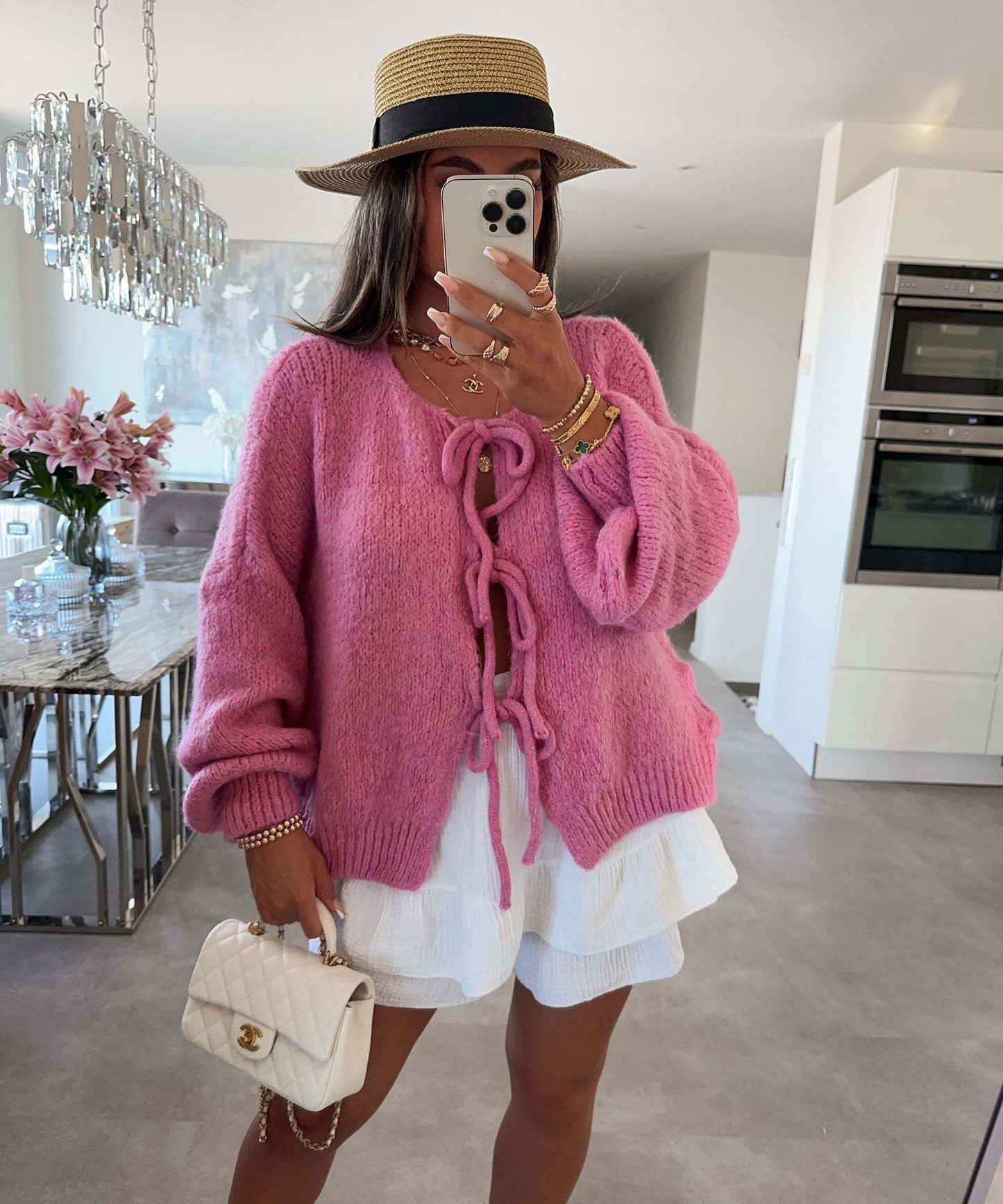 Cardigan Uomo Girocollo con Lacci Semplice
