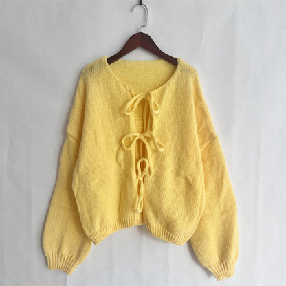 Cardigan Uomo Girocollo con Lacci Semplice