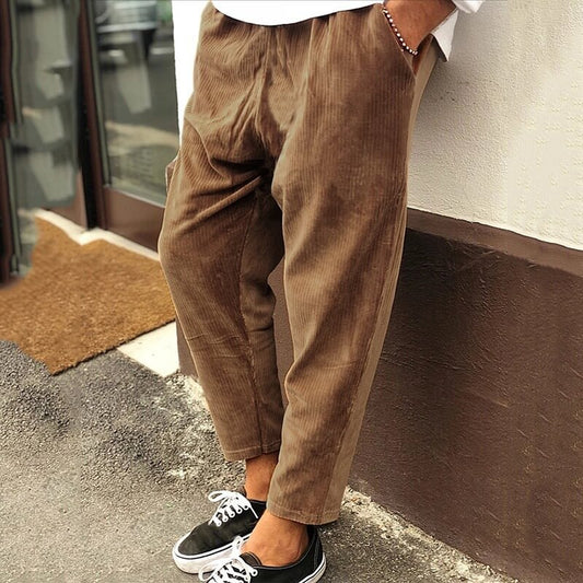 Pantaloni Uomo in Velluto Casual Vestibilità Comoda - Brentozzi