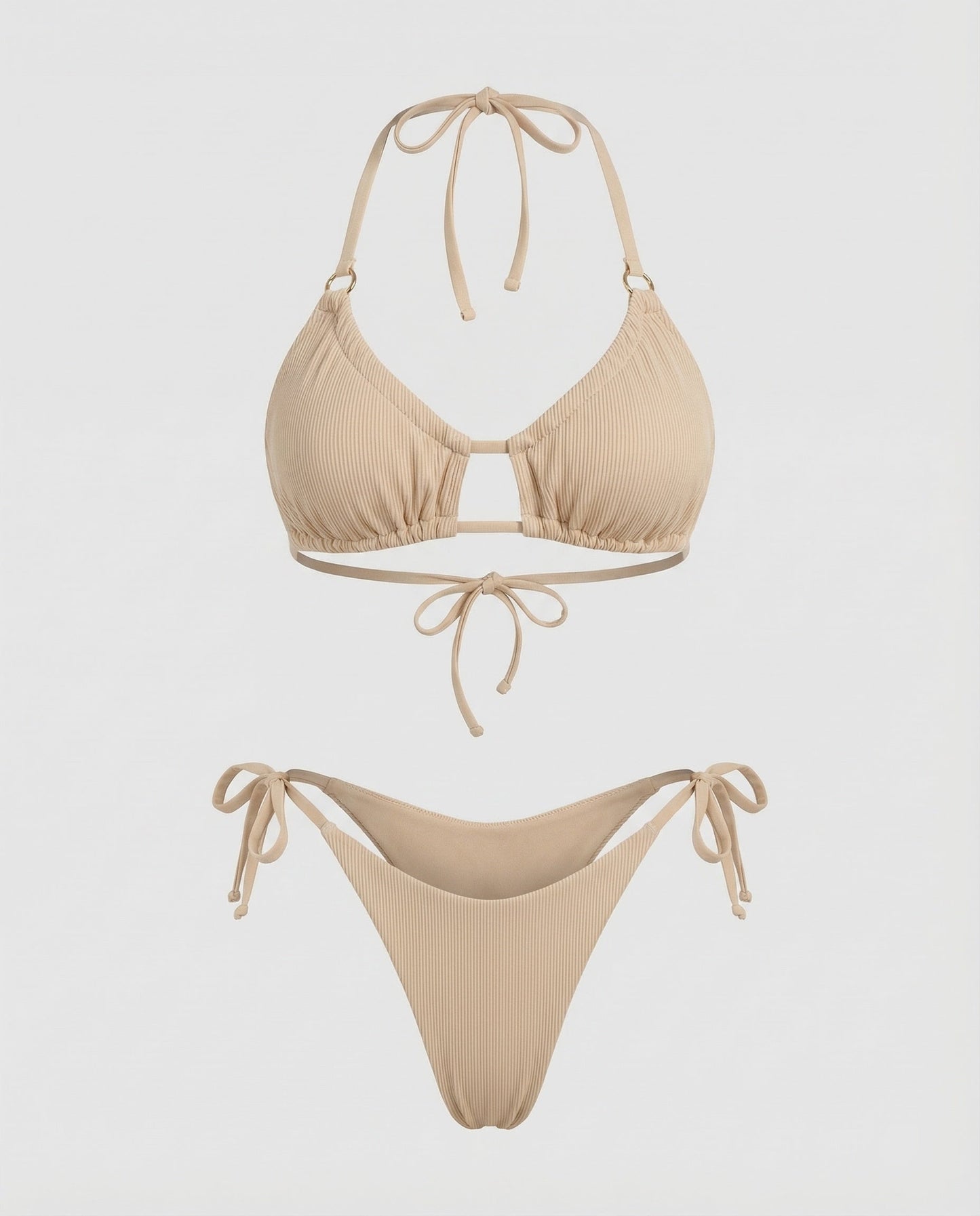 Bikini Donna Triangolo Arricciato Fascia Decorativa