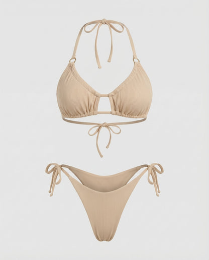 Bikini Donna Triangolo Arricciato Fascia Decorativa