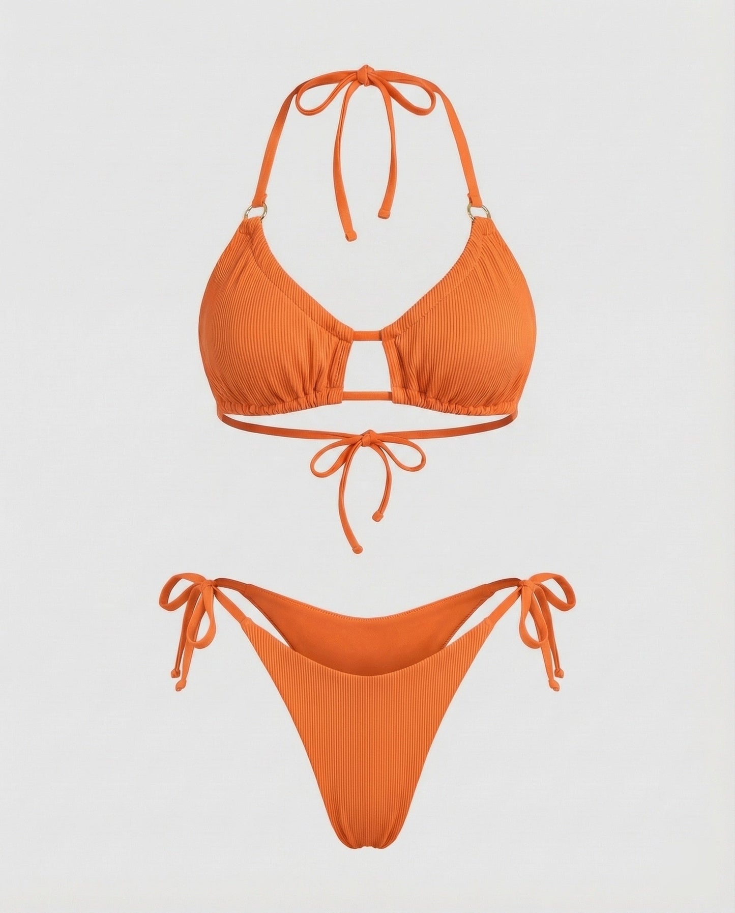 Bikini Donna Triangolo Arricciato Fascia Decorativa