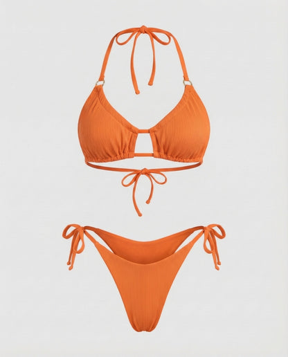 Bikini Donna Triangolo Arricciato Fascia Decorativa