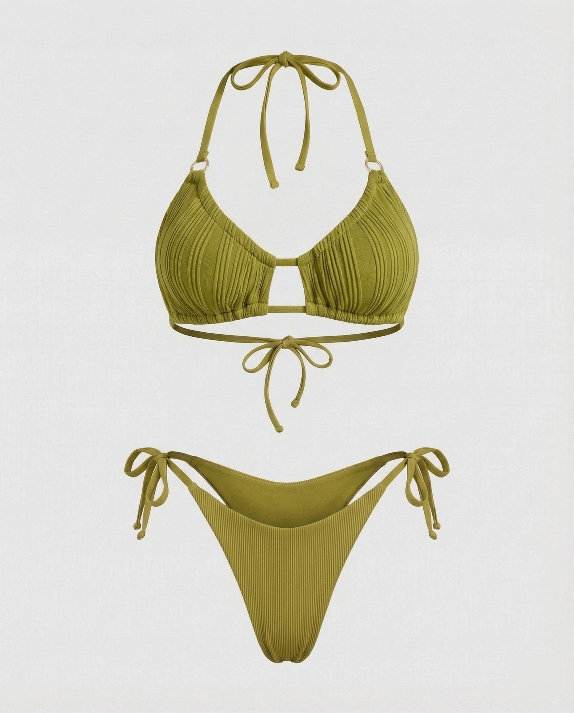 Bikini Donna Triangolo Arricciato Fascia Decorativa - Brentozzi